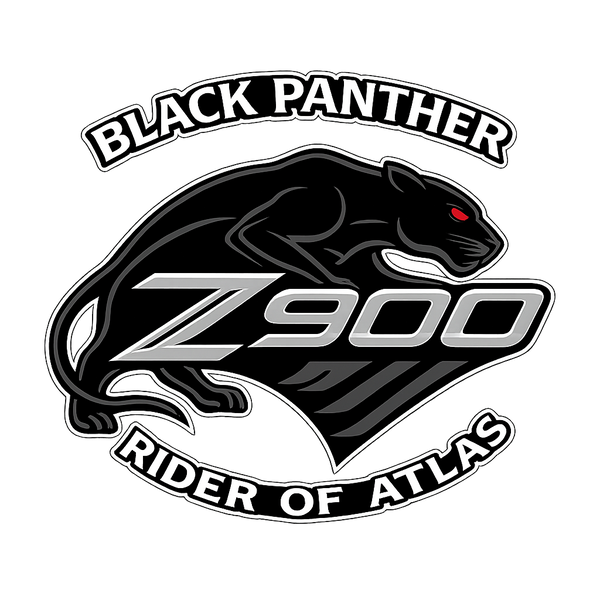 Logo of Black Panther Z900 with panther design and text on a white background