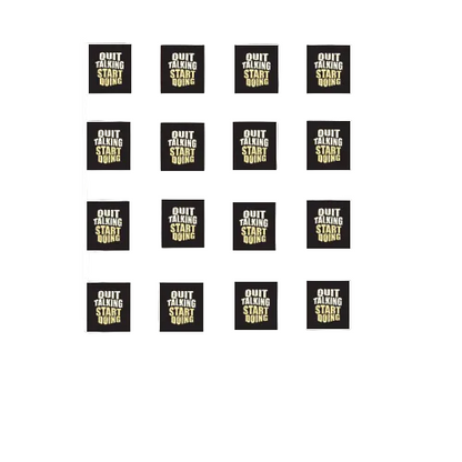 Repeating pattern of motivational quote cards on a white background