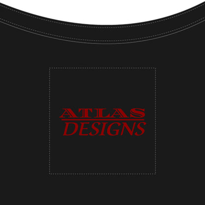Black bag with 'Atlas Designs' logo in red.